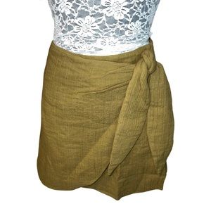 Lspace Lanie Skirt, Faux Wrap, Olive, Size Small